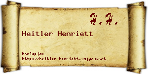 Heitler Henriett névjegykártya